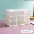 thumbnail image 1 of Organizador de escritorio para manualidades, almacenamiento con minisoporte extraíble de 9 cajones para oficina, hogar, colección, pequeñas pertenencias, manualidades, color blanco, 1 of 5
