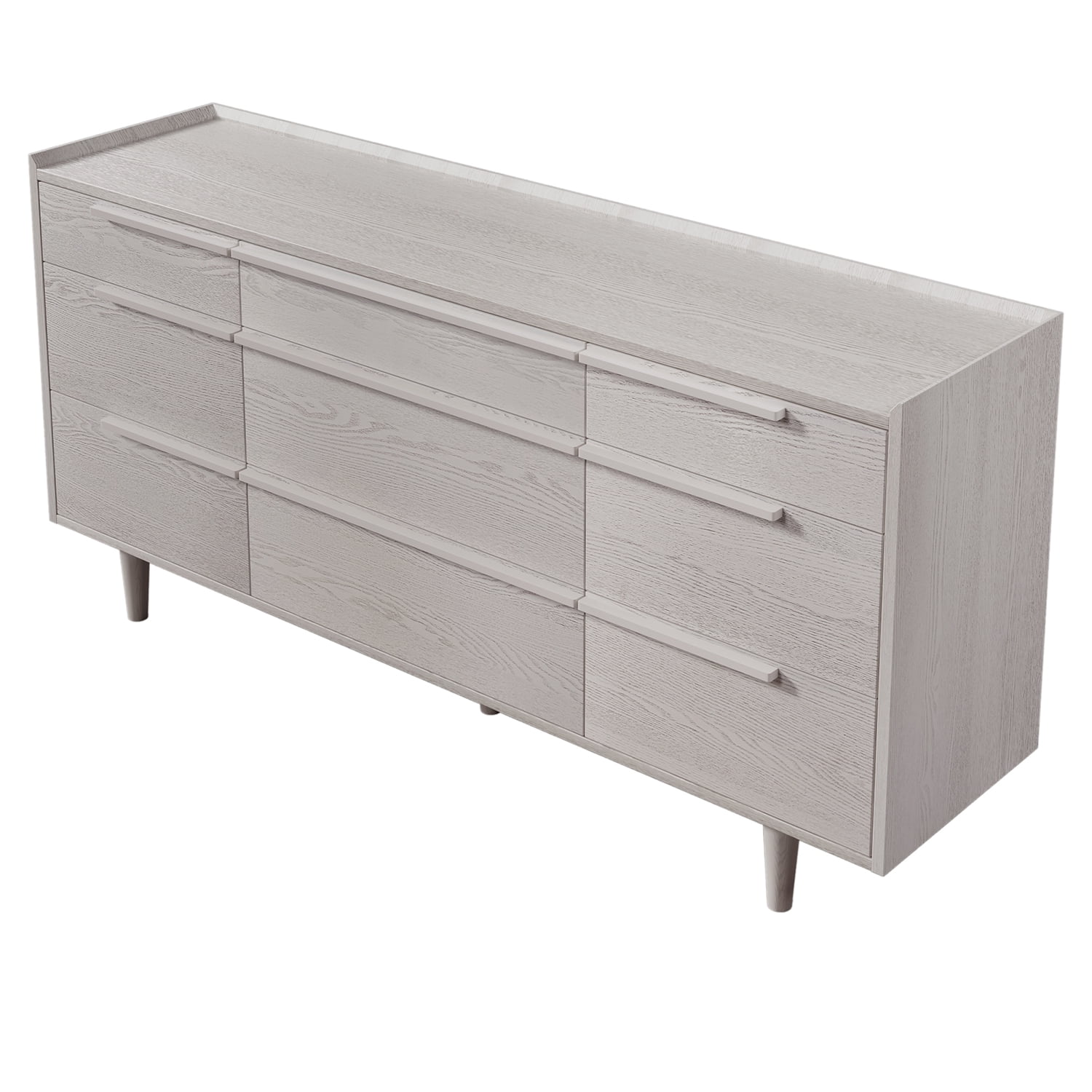 Kadyn 9-Drawer Dresser, Solid Wood Storage Dresser Closet with Solid Wood Legs, Modern Horizontal Dresser for Living Room, Stone Gray Kadyn 9-Drawer Dresser, Solid Wood Storage Dresser Closet with Solid Wood Legs, Modern Horizontal Dresser for Living Room, Stone Gray