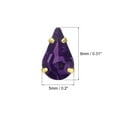 thumbnail image 2 of Unique Bargains 20Pack Teardrop Sew on Rhinestone - 8x5mm Glass Teardrop Crystal Rhinestones in Gold Prong Setting (Dark Purple), 2 of 7