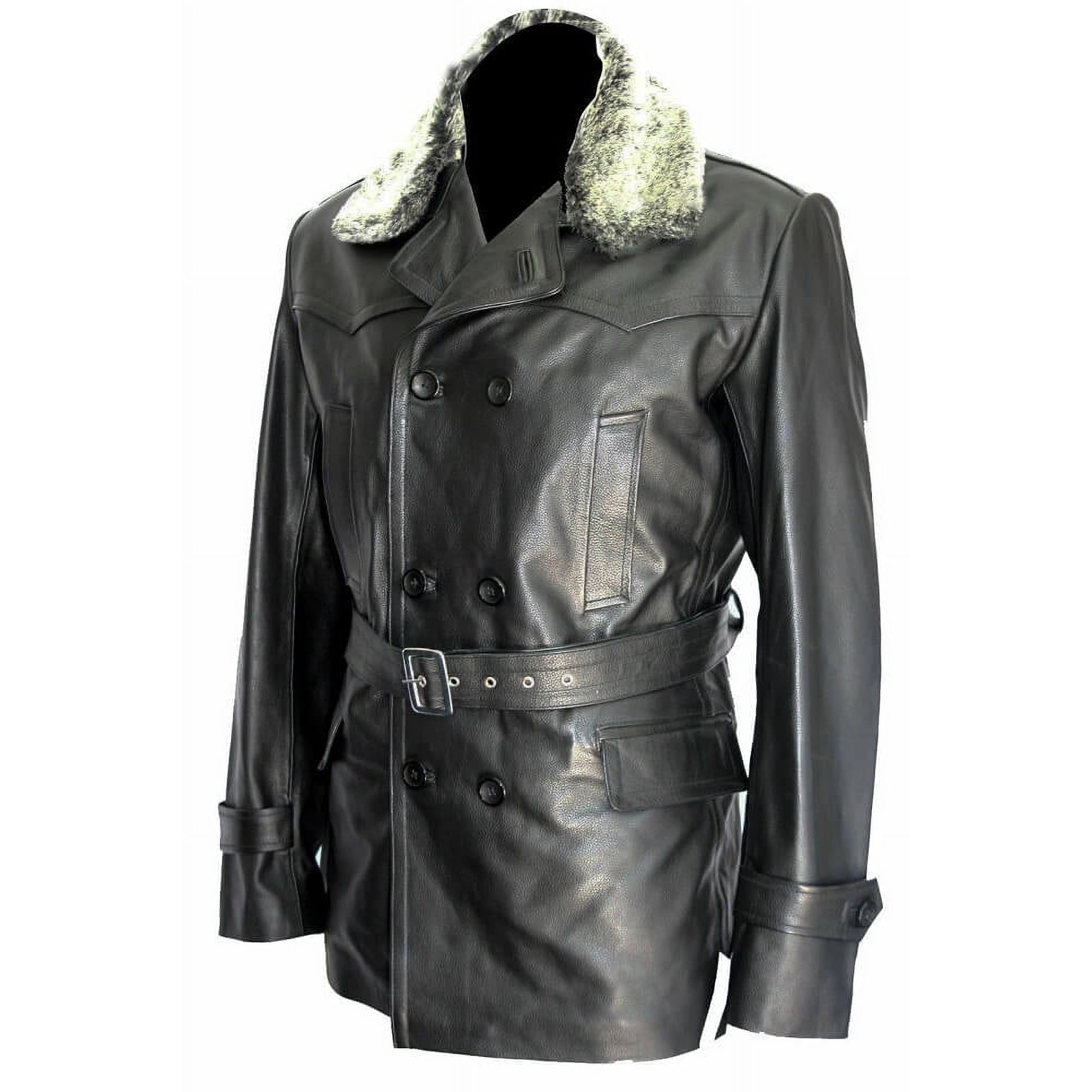 Long Coat With Fur Collar Military Overcoat Mens Long Black Military Coat Black Fur Coat Long Trench Coat With Fur Collar Mens Long Fur Coat size M Walmart