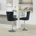 thumbnail image 6 of KISRAIS Swivel Bar Stools Set of 2, Velvet Counter Height Bar Stools for Kitchen Island, Adjustable Bar Chairs Barstools, Tufted Back, Metal Base, 6 of 9