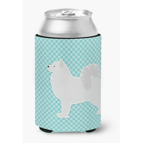 Samoyed Checkerboard Blue Can or Bottle Hugger