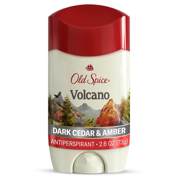 Old Spice Deodorant for Men, Antiperspirant, Volcano-Dark Cedar Amber, 24/7 Sweat Protection, 2.6 oz
