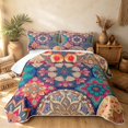 thumbnail image 2 of Erosebridal Vintage Mandala Twin Quilt Set, Traditional Flower Twin Coverlet Set, Boho Multicolor 2 Pieces, 1 Bedspread and 1 Pillowcase, 2 of 7