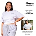 thumbnail image 2 of Playera Polo Cuello V Love my Fit Tallas Extras Plus Unisex blanco 3XL, 2 of 7