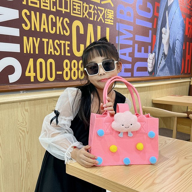 Bolsa Bonito bolso de fieltro para niños. bolso de fieltro. bolso portátil. monedero de dibujos animados para niños (rosa) Ehuebsd Nuevos Originales