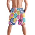 thumbnail image 3 of Dailycode Men's Quick Dry Swim Trunks Beach Shorts Casual Summer Board Shorts with Pockets, Circle Graffiti, 3 of 8