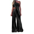 thumbnail image 2 of Idoravan Women Sets Clothing Womens Summer Solid Elegant Sleeveless Casual Top Plus Pants 2PC Set, 2 of 6