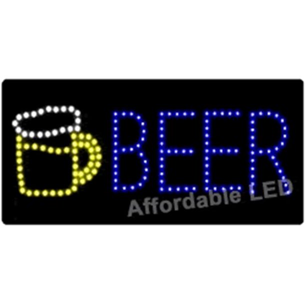 Affordable LED L7090 12 H x 24 L in. Beer LED Sign