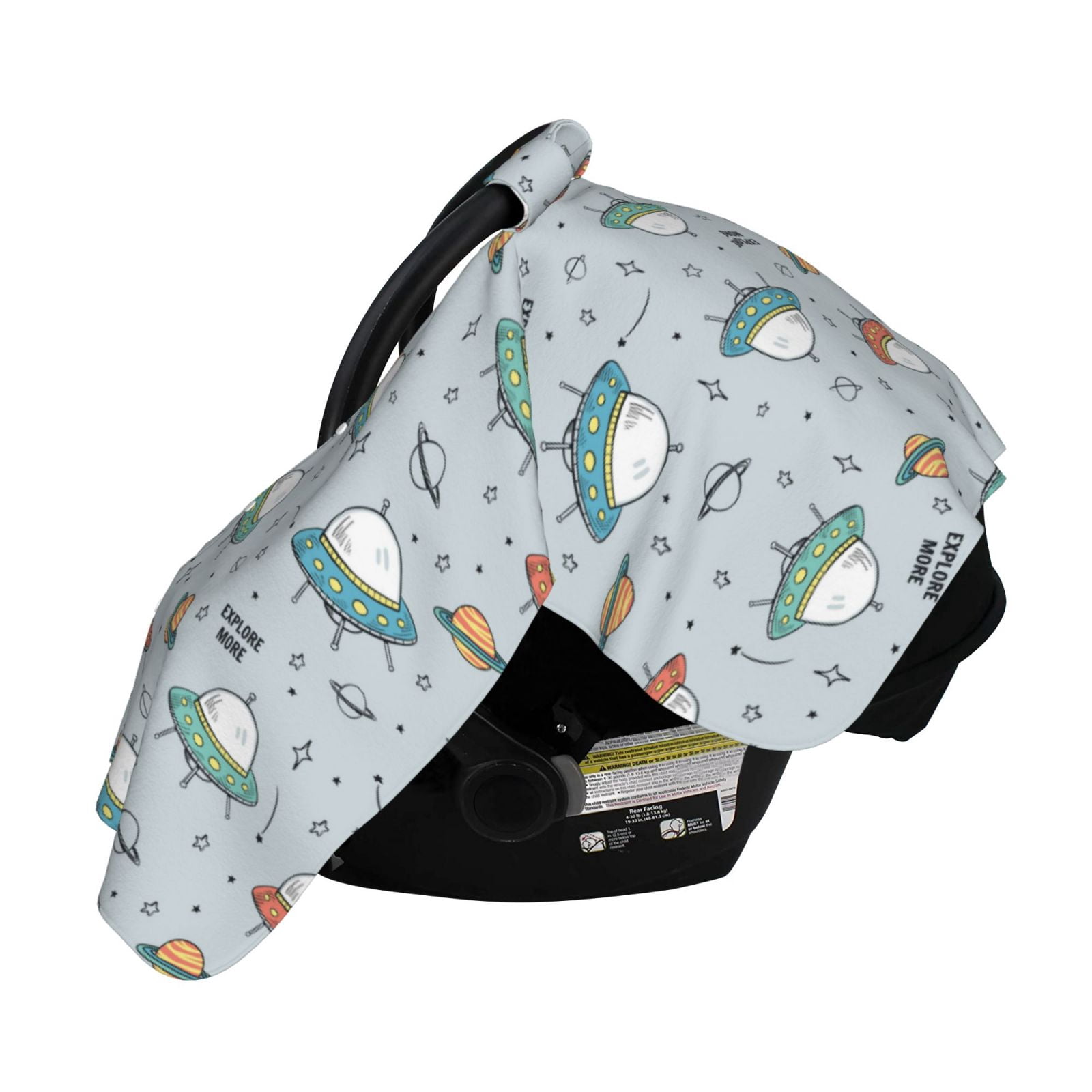 Naloa Spaceship Baby Car Seat Cover, Breathable Baby Carrier Cover, Multiuse Baby Carrier Cover & Nursing Breastfeeding Cover