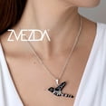 thumbnail image 2 of Juego de aretes y cadena con dije con forma de colibri, plata mexicana ley .925, Negro, 2 of 5