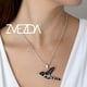 thumbnail image 2 of Juego de aretes y cadena con dije con forma de colibri, plata mexicana ley .925, Negro, 2 of 5