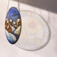 thumbnail image 4 of Boho Snowy Village Ornament Suncatcher 4 Season Colorful Window Wall Hand-Painted Glass Panel Decor Gift for Women Christmas Thanksgiving Gift, 2025, Holiday Decoration, Seasonal, 4 of 6
