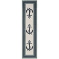thumbnail image 2 of Unique Loom Outdoor Coastal Collection Area Rug - Anchor (2' 7" x 10' Runner Navy Blue/Light Blue), 2 of 7