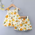thumbnail image 5 of IFNWSV Toddler Girl Outfits Thin Suit Sleeveless Top Shorts Two-piece Set Home Wear Yellow 7-8 Years, 5 of 6