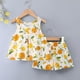 thumbnail image 5 of Conjuntos de camiseta sin mangas de cuello redondo para niños, traje fino de verano para niñas, conjunto de dos piezas de camiseta sin mangas y pantalones cortos, ropa de casa, conjunto de algodón par, 5 of 9