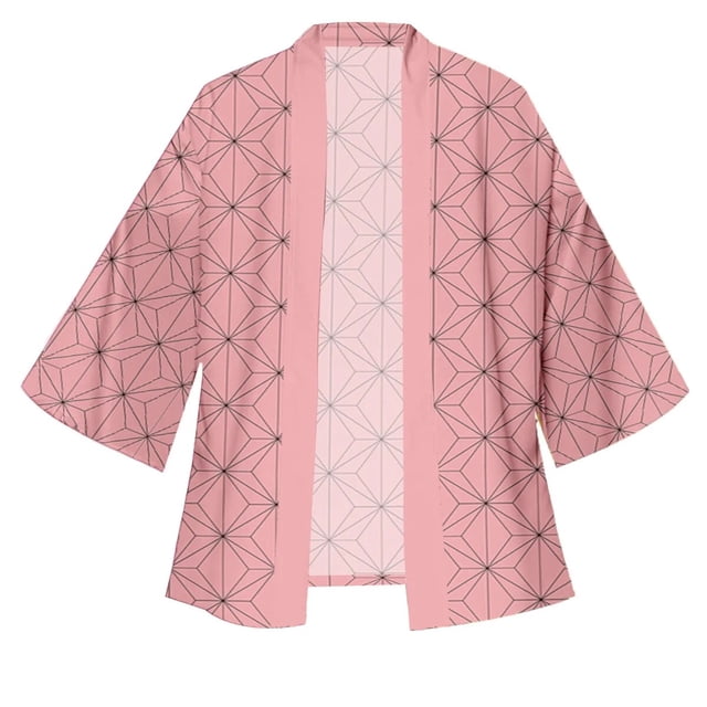 Kimonos de Cosplay de Anime Tanjirou Kamado para hombres y mujeres, bata japonesa Haori Kamade Nezuko, trajes, Kimono Kochou Shinobu, capa de verano