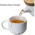 thumbnail image 2 of Taimei Teatime Tea Set for Adults, 25 oz White Ceramic Teapot Set with Infuser, Tea Cups and Ceramic Serving Tray, Modern Marble Design Tea Sets for Women, Tea Gift Set for Tea Lover, 2 of 8