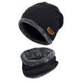 thumbnail image 2 of Morttic Fashion Hat Men Warm Beanie Winter Thicken Hat And Scarf Two-Piece Knit Windproof Cap, 2 of 3