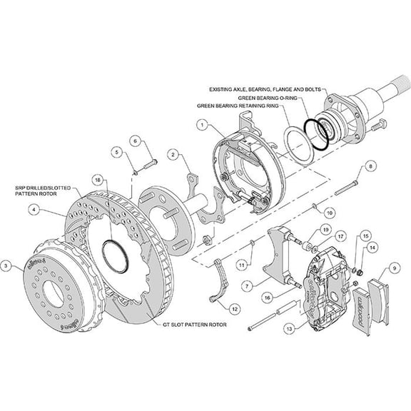 Wilwood 140-14878 Forged Narrow Superlite Rear Parking Brake Kit