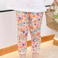 thumbnail image 4 of Odeerbi 1-6 Años Niñas Leggings Florales Calcetines Elásticos Pantalones Capris Patrón de Verano Bajo Calcetines, 4 of 5