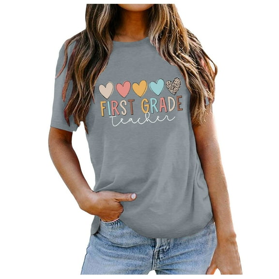 Summer Tops for Women Athletic Short Sleeve Shirt Women Woman Shirts Short Sleeve Medium T Shirt Work Shirts Summer Casual Womens Swim Tees for Trendy Casual T Thin Grey XL