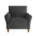 thumbnail image 2 of Topline Home Furnishings Collection de canapés-fauteuils en velours gris, 2 of 3