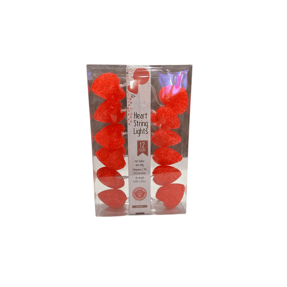 Heart String Lights Indoor 4.69 Feet Battery 12 Pack