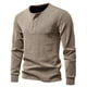 thumbnail image 1 of pstuiky camisas de manga larga para hombre, Suéter informal de manga larga con cuello redondo y medio botón para hombre, de color liso y moderno Tops casuales para hombres xl, 1 of 6
