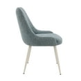 thumbnail image 3 of Laela Light Blue Boucle &amp; Bone White Accent Chair Set of 2 - Modern Metal &amp; Foam Dining/Living Room Furniture, 25"W x 22"D x 33"H, 3 of 5