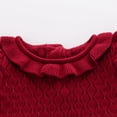 thumbnail image 2 of IDOPIP Toddler Baby Girl Knit Sweater Dress Long Sleeve Ribbed Ruffle Dress Infant Fall Winter Outfit, 2 of 3