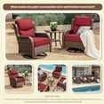 thumbnail image 6 of Hillga Outdoor Conversation Set with 2-piece Swivel Glider Chairs and Side Table,Red, 6 of 7