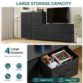 thumbnail image 4 of Nextay 4-Drawer Fabric Dresser for Bedroom, Storage Dresser Closet with Steel Frame & Wooden Top for Living Room, Dressing Room, Entryway, Black, 4 of 7