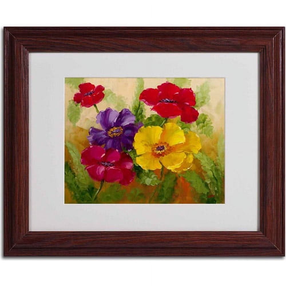 Trademark Fine Art "Flowers" Canvas Art by Rio, Wood Frame