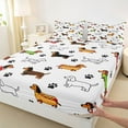 thumbnail image 3 of Homewish Cartoon Dachshund Lover Full Size Sheets, Kawaii Dog Dalmatian Bed Sheets, Cute Animal Theme Sheet Sets, Breathable Home Decor, 4pcs, 3 of 7