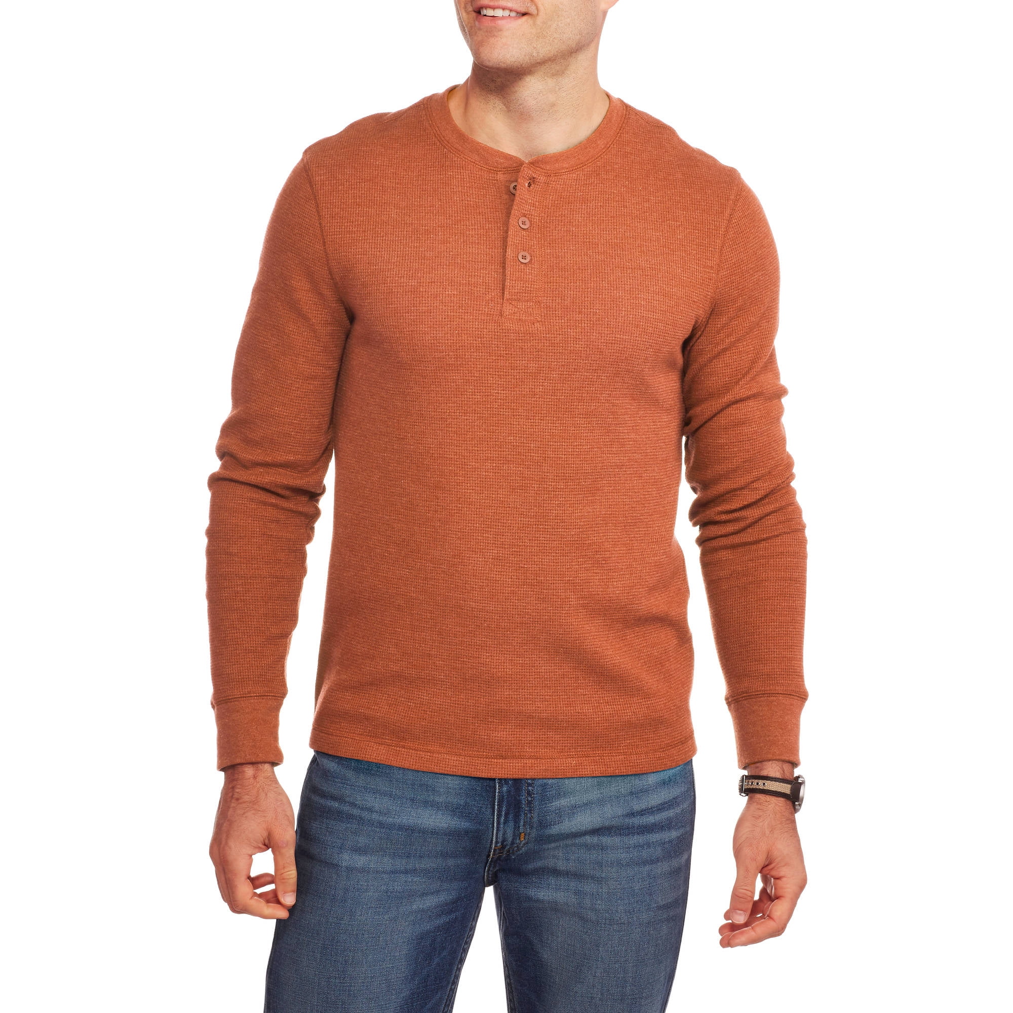 orange henley shirt