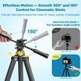 thumbnail image 3 of QUNSE 52" Aluminum Camera Tripod, Lightweight Travel Tripod for Camera & Phone with 360° Pan/180° Tilt Fluid Head, 4-Section Quick Release Stand with Universal 1/4" Screw, 3 of 9