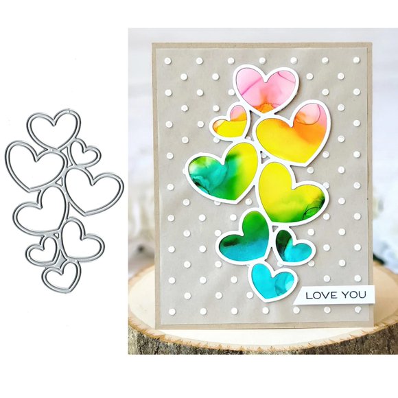 Troquel metálico Yeyert de corazón y flor 29 x 19 cm