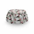 thumbnail image 3 of Floral Ottoman Cover, Sneakers as Pots Flowers, 2 Piece Slipcover Set with Ruffle Skirt for Square Round Cube Footstool Decorative Home Accent, Standard Size, Multicolor, by Ambesonne, 3 of 5