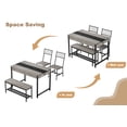 thumbnail image 2 of Space-Saving Dining Table Set for 4 – Rectangular Kitchen Table with 2 Chairs, 1 Bench, Double-Sided Storage Drawers & Rack – Farmhouse Breakfast Nook Furniture for Dining Room or Kitchen – Grey, 2 of 7