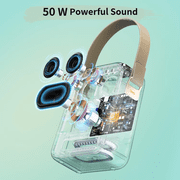 Divoom SongBird Portable Bluetooth Speaker 50W Powerful Sound with Karaoke Microphone and Voice Change Mode, Green