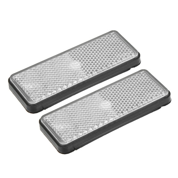 Unique Bargains 2 Pcs Universal Rectangle Shape Reflector for Motorcycle Garbage Cans Car Trailer Truck and Bike White