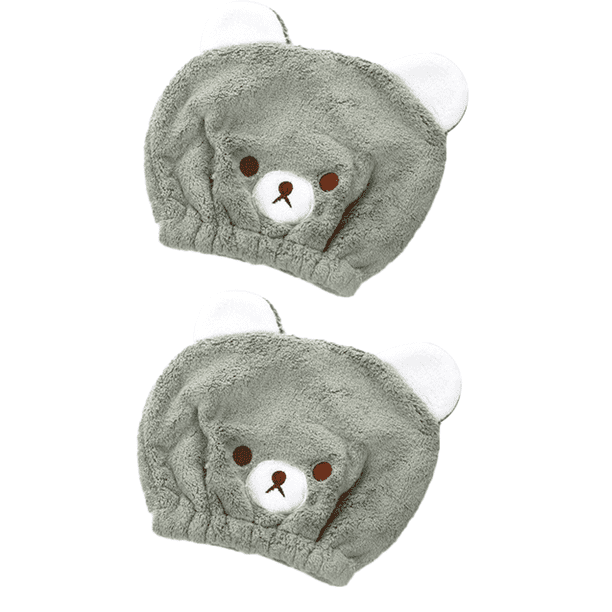 Toallas para secar el cabello Lindos gorros de oso Sombrero para el cabello Secado rápido Cabezal de ducha de baño Toalla Envoltura Gorro para el cabello de secado rápido Jormftte CPB-DE-WX167-4