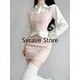 thumbnail image 1 of Trajes de punto elegantes para mujer, ropa de fiesta de estilo coreano, conjunto de 3 piezas, suéter, chaleco y minifalda para oficina, Otoño, 2023, 1 of 4