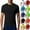Black, variant on Summer Solid Men's T-Shirts Lightweight Crew Neck Short Sleeve Smooth Tops Quick-Dry Activewear Gym Workout Beach Sports Breathable Fabric Plus Size S-XXXXL