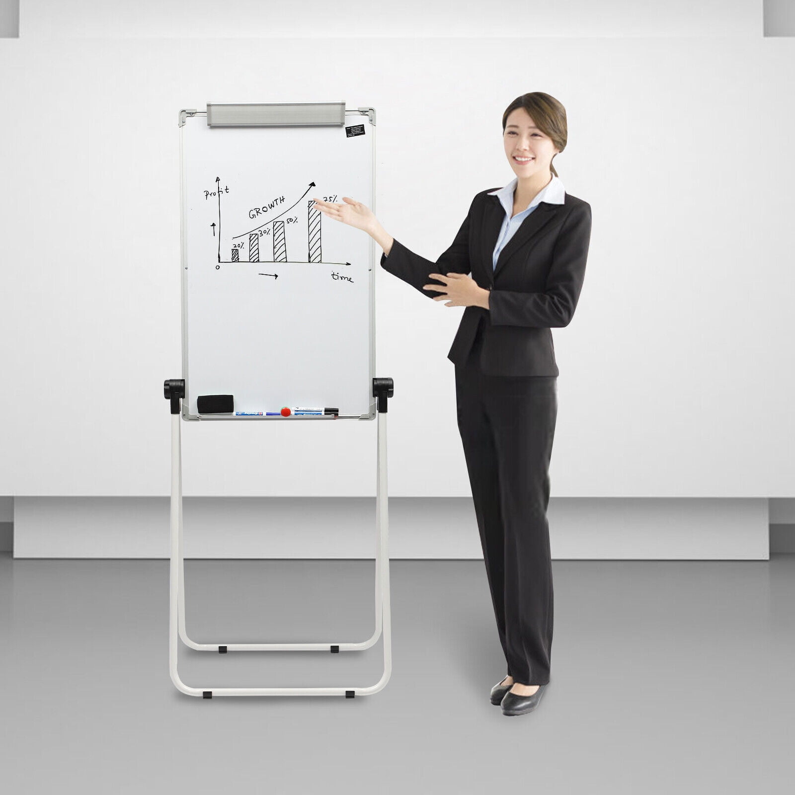36''× 24'' Double Sided White Board Whiteboard W/ Stand Magnetic Dry Erase Board