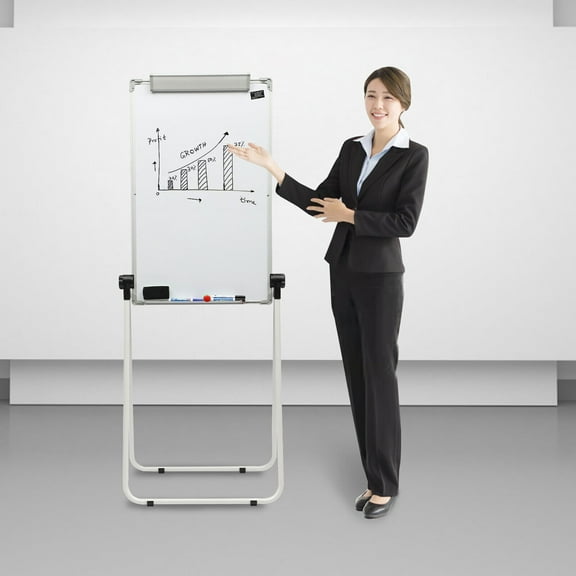 Easel Whiteboard 36 x 24 Inches Double Sided Magnetic Dry Erase Easel Board Height Adjustable Portable Easel Stand White Board for Office or Teaching at Home & Classroom (White)