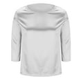 thumbnail image 7 of hotojiny Satin Blouses for Women Dressy Casual 3/4 Length Sleeve Tops Crew Neck Work Office Outfits Clothes Silk Shirt for Business, 7 of 7
