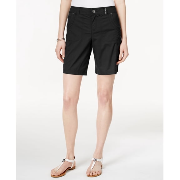 Style & Co. Petite Studded-Pocket Shorts Deep Black 8P