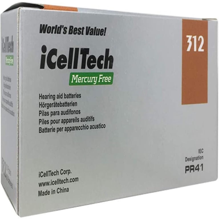 iCellTech Mercury Free Hearing Aid Batteries Size 312 (60  display picture 3